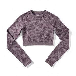 Gymshark Purple Camo Crop Top